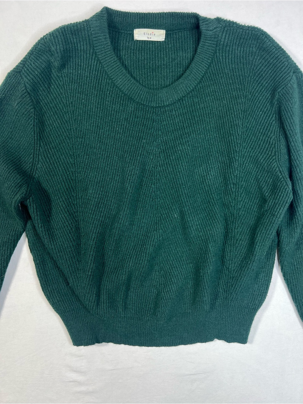 Elodie Dark Green Crewneck Knit Sweater - Picture 2 of 5